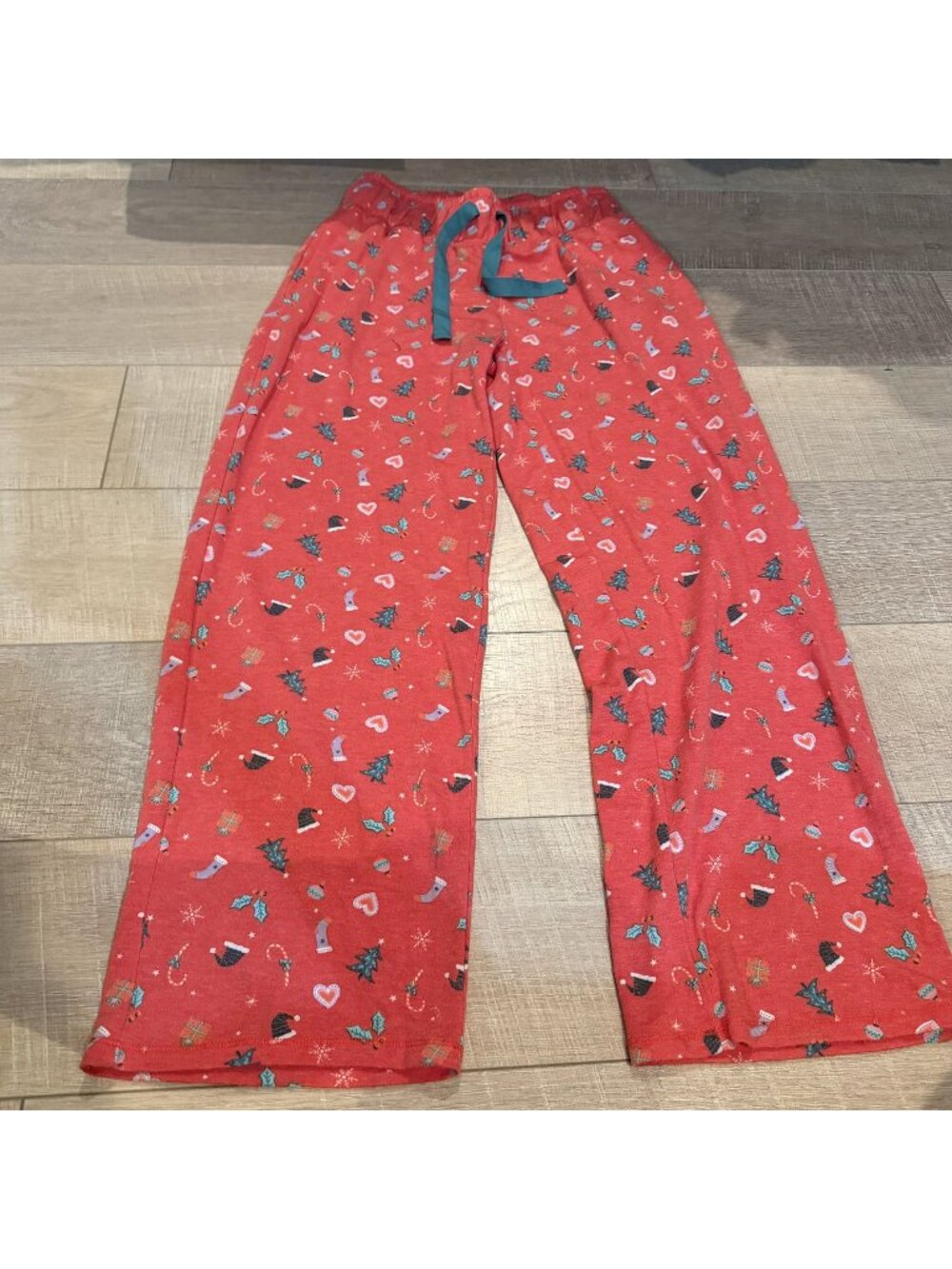 Crown & Ivy Womens Red Christmas Soft Pajama Pants Small